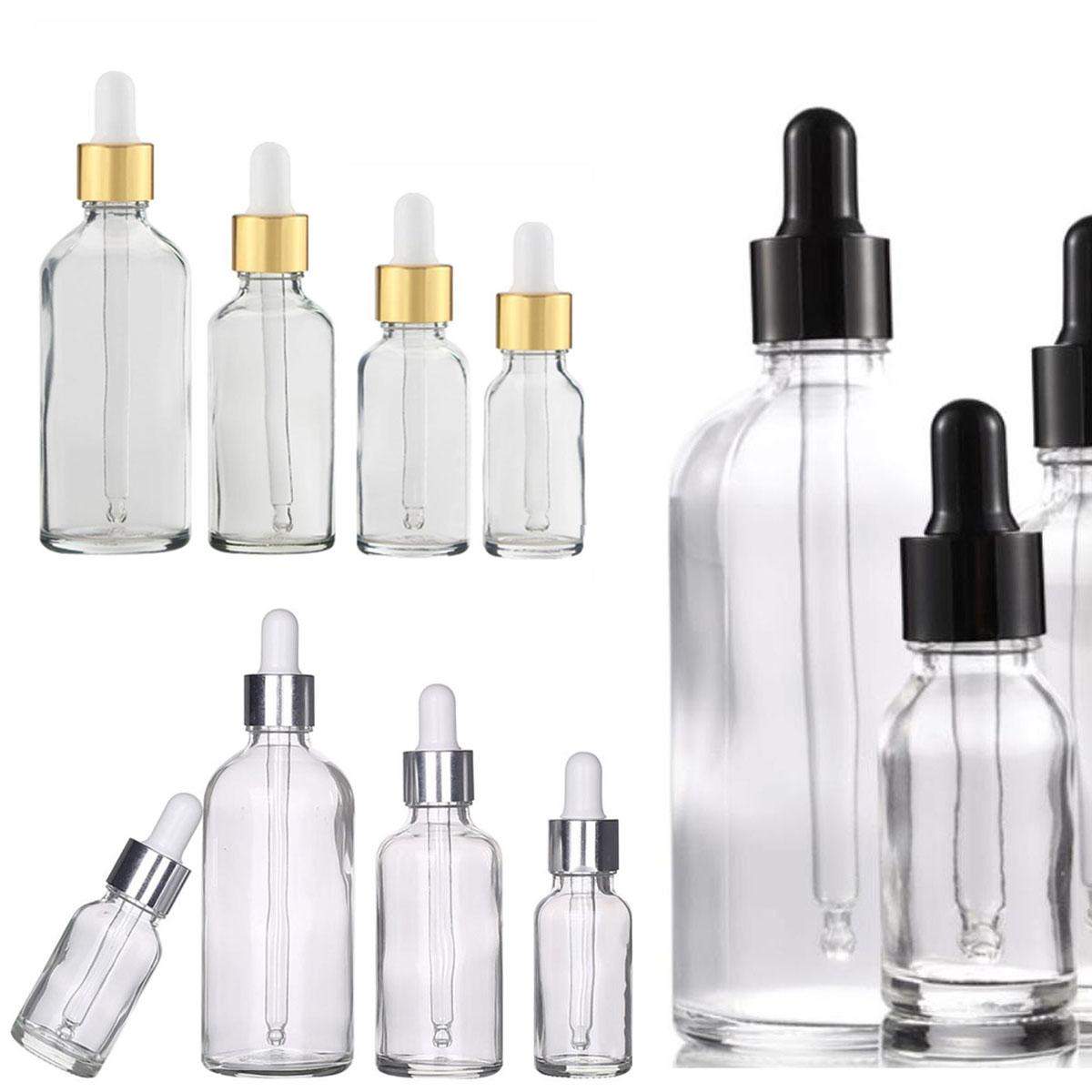 Juice Bottle Dropper - 5/10/15/30/50/0ml przezroczysta szklana butelka z zakraplaczem
