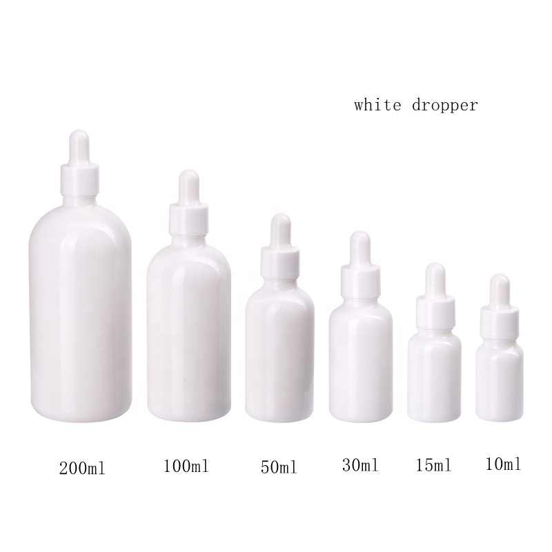 Juice Bottle Dropper - Butelki z kroplomierzem białe szkło porcelanowe