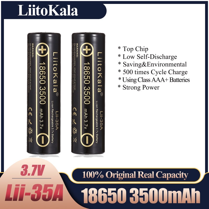 Vape Battery 18650 - 2-10 szt. LiitoKala Lii-35A 18650 3500mAh
