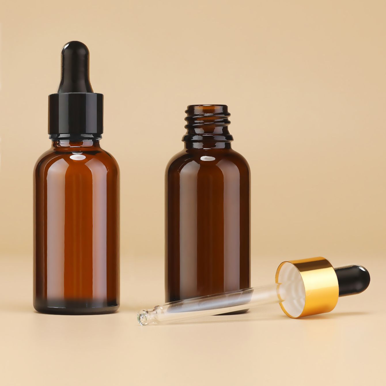Juice Bottle Dropper - 30 ml bursztynowa szklana butelka z