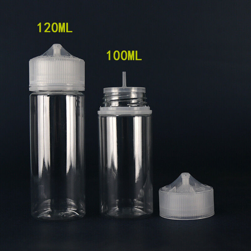 Juice Bottle Dropper - 5szt 30ml/60ml/100ml/120ml Plastikowa PET Pusta zakraplacz